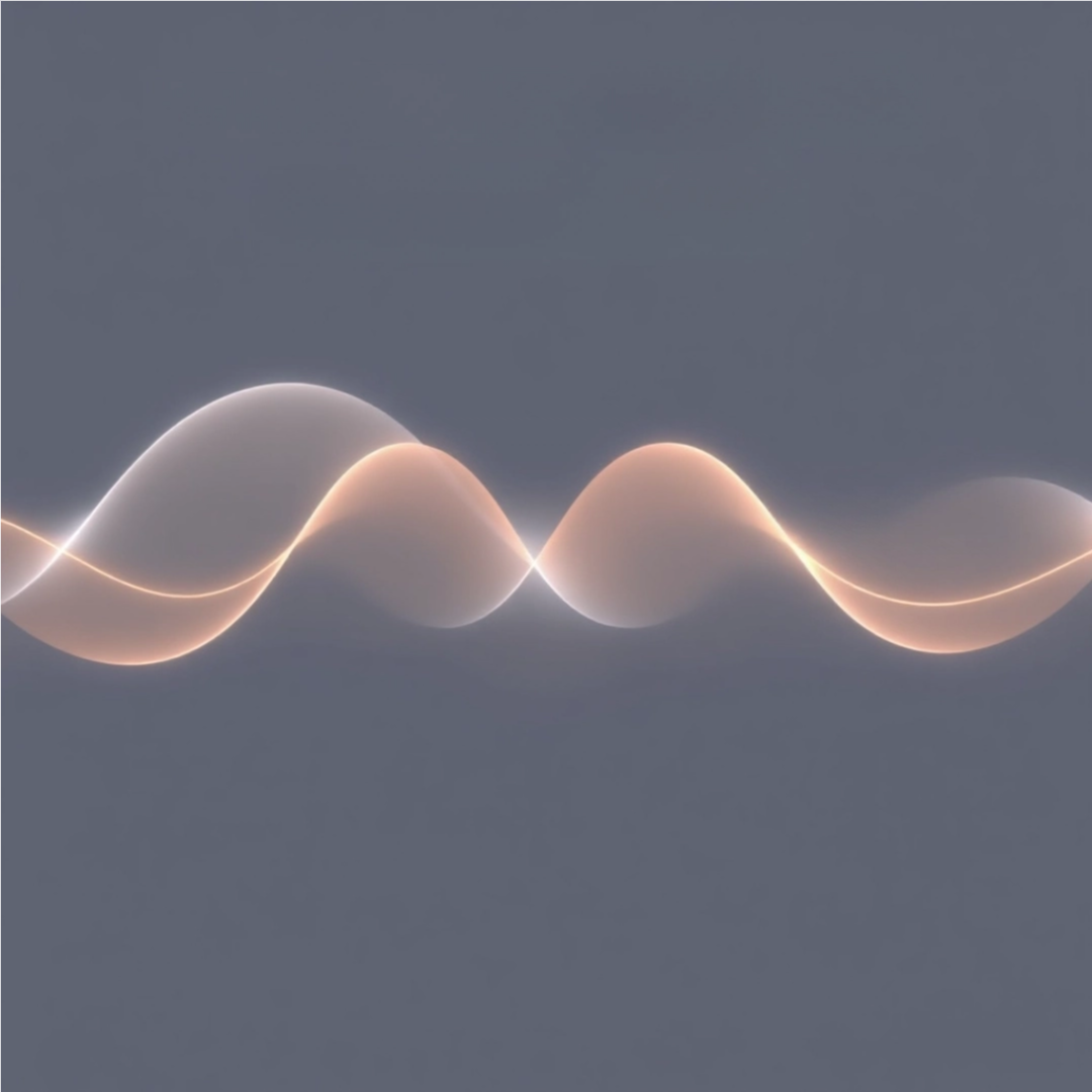 Two glowing wave patterns on a dark background.